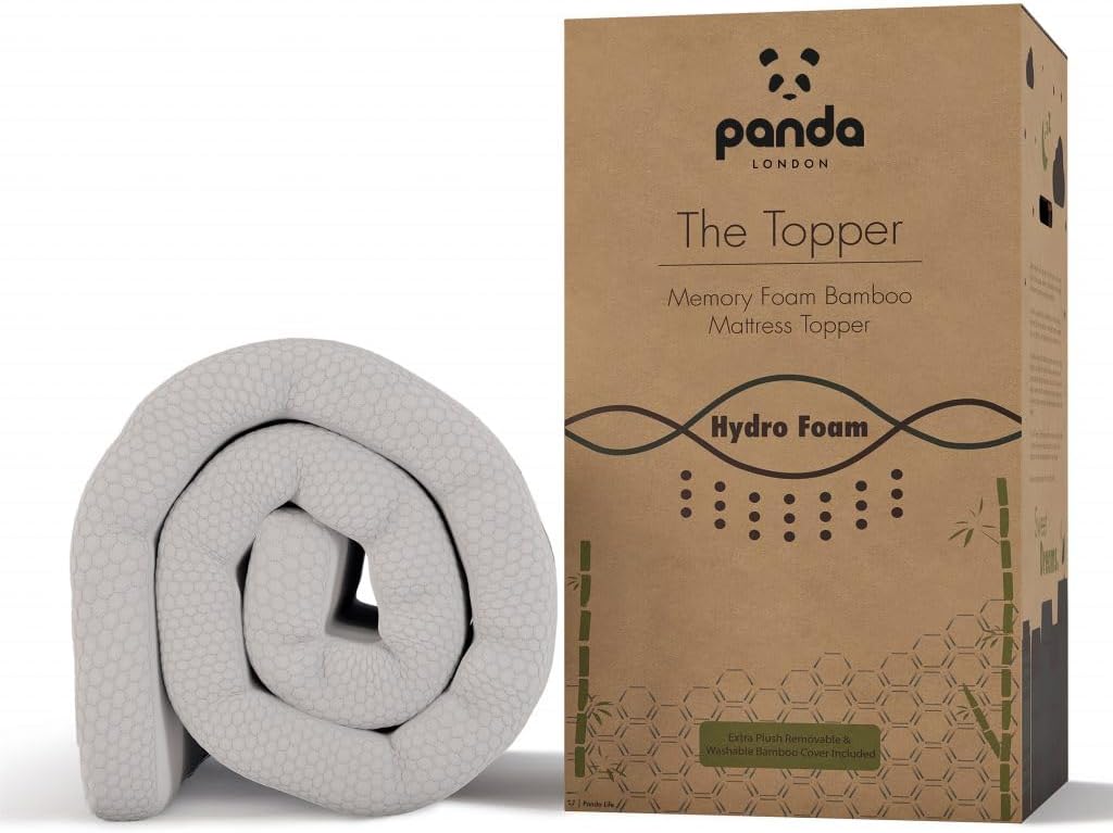 Panda Memory Foam Bamboo Mattress Topper (2024) (2024, UK Single) UK Single Visc...