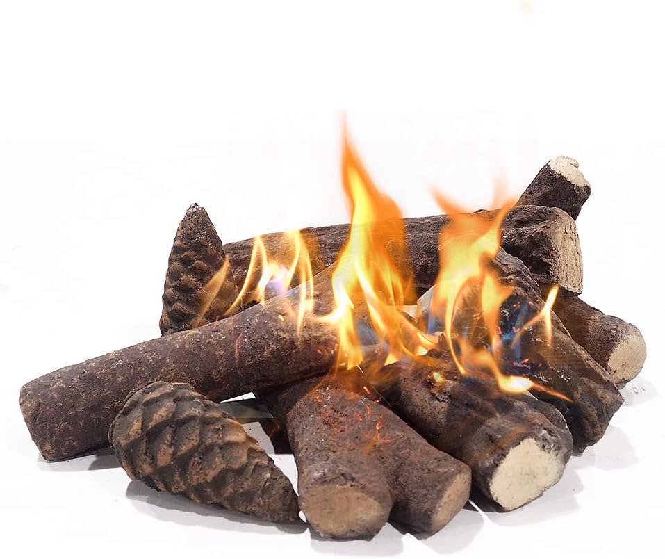 ATR ART TO REAL Ceramic Logs for Bioethanol Fire,Decorative Fire Logs Smokeless...