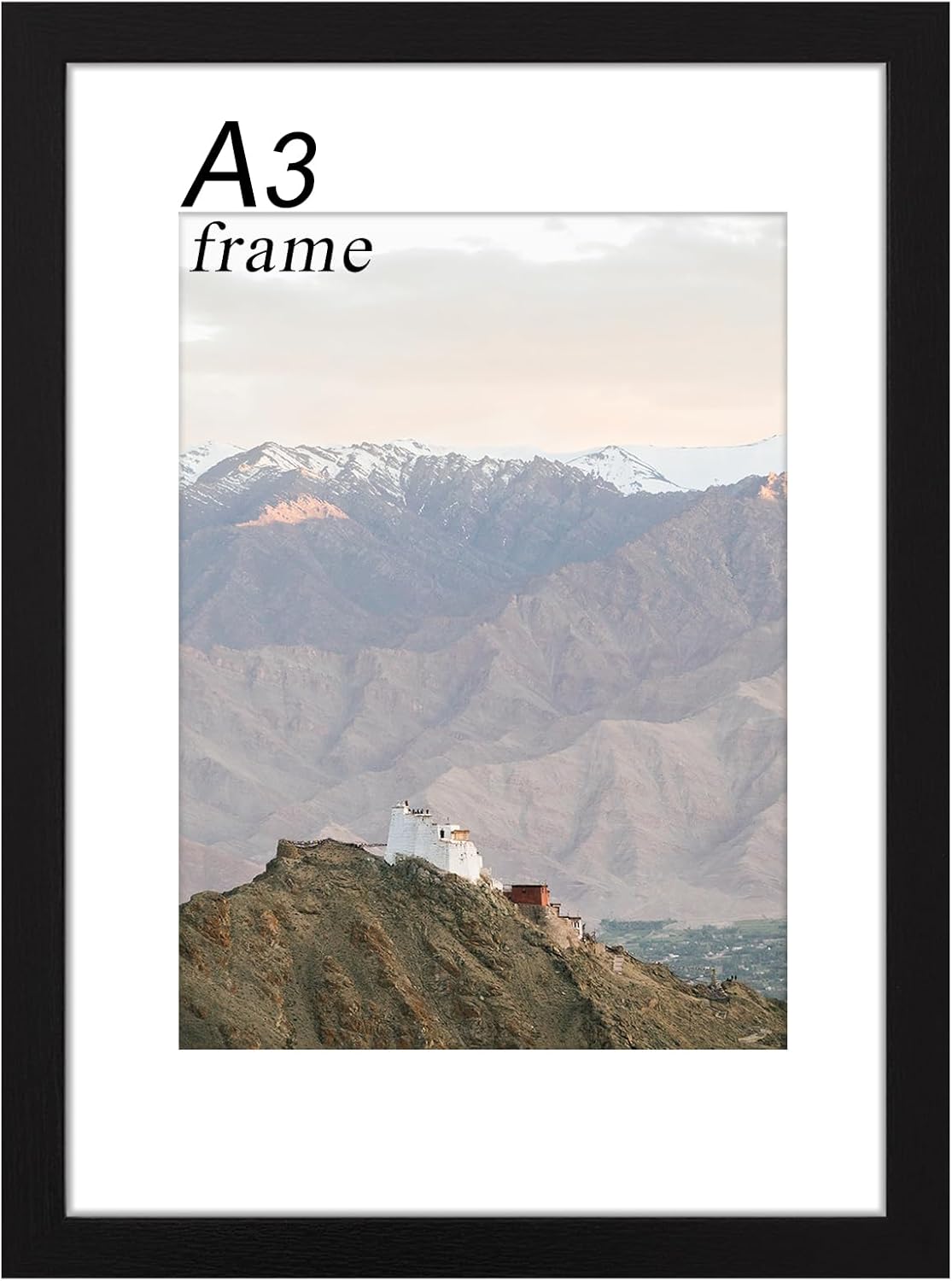 RUN HELIX A3 Frame Wooden A3 Picture Frame A3 Black Frame with Plexiglass A3 Fra...