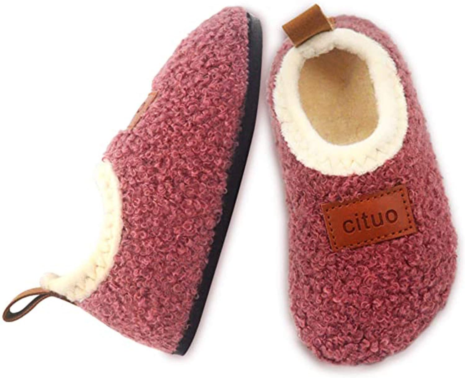 Dream Bridge Kids Sherpa Fleece Slippers with Anti-Slip Sole for Boys Girls 8/8....