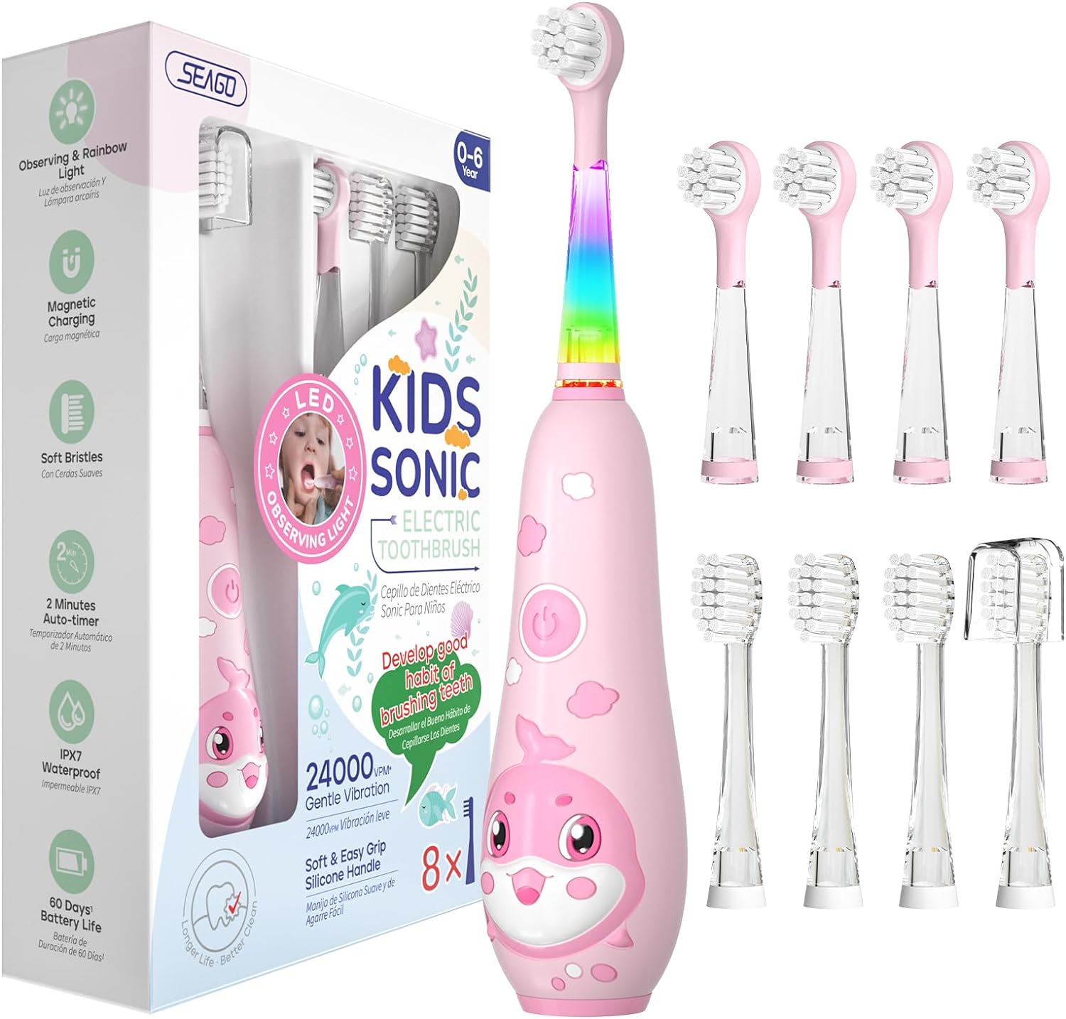 Seago Kids Electric Toothbrushes, Childrens Electric Toothbrush with Magnetic Ch...