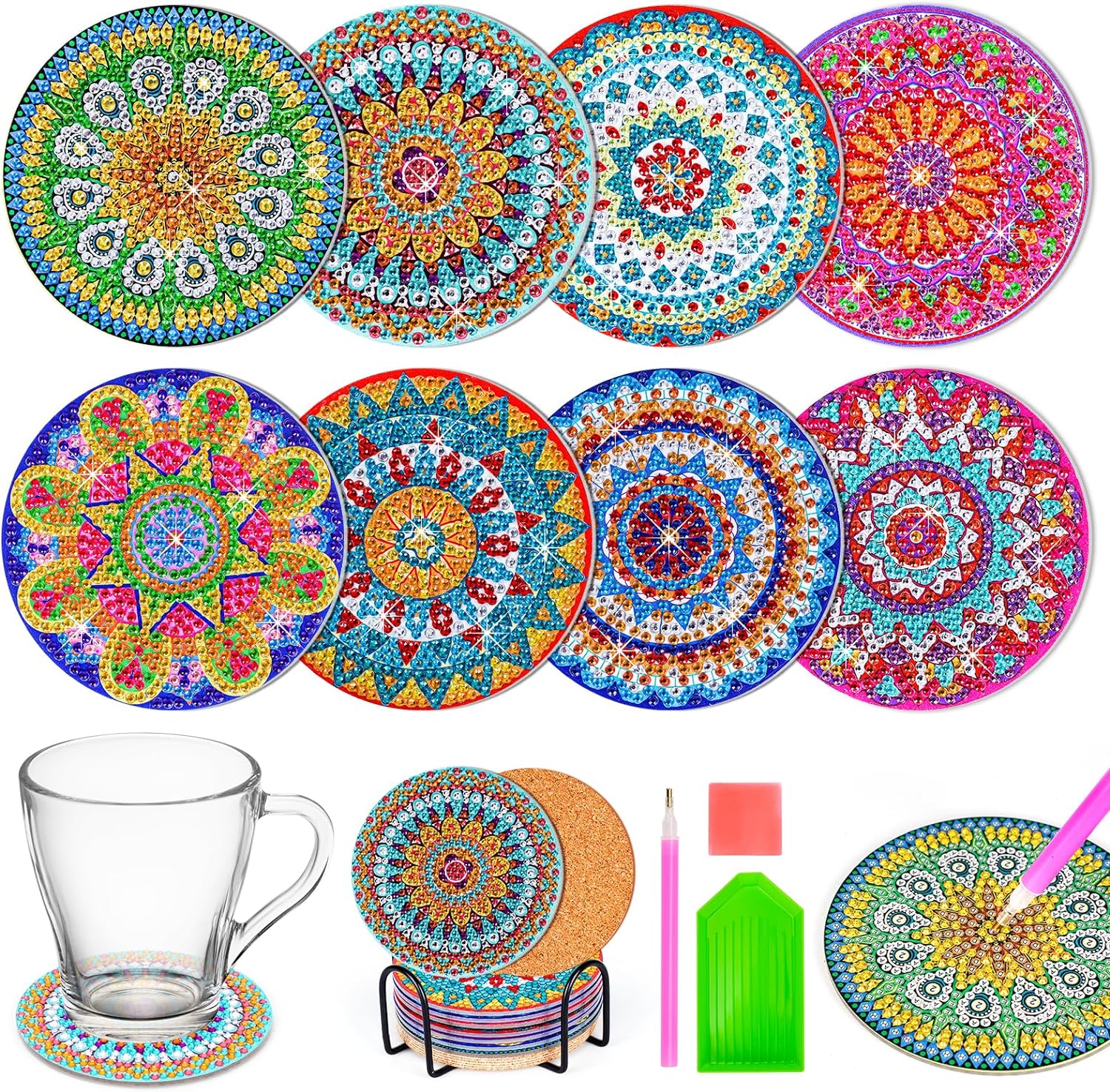 Kids Craft Kits for 8 9 10 11 12 Year Old Girl Gifts: Diamond Art Coasters Kits...