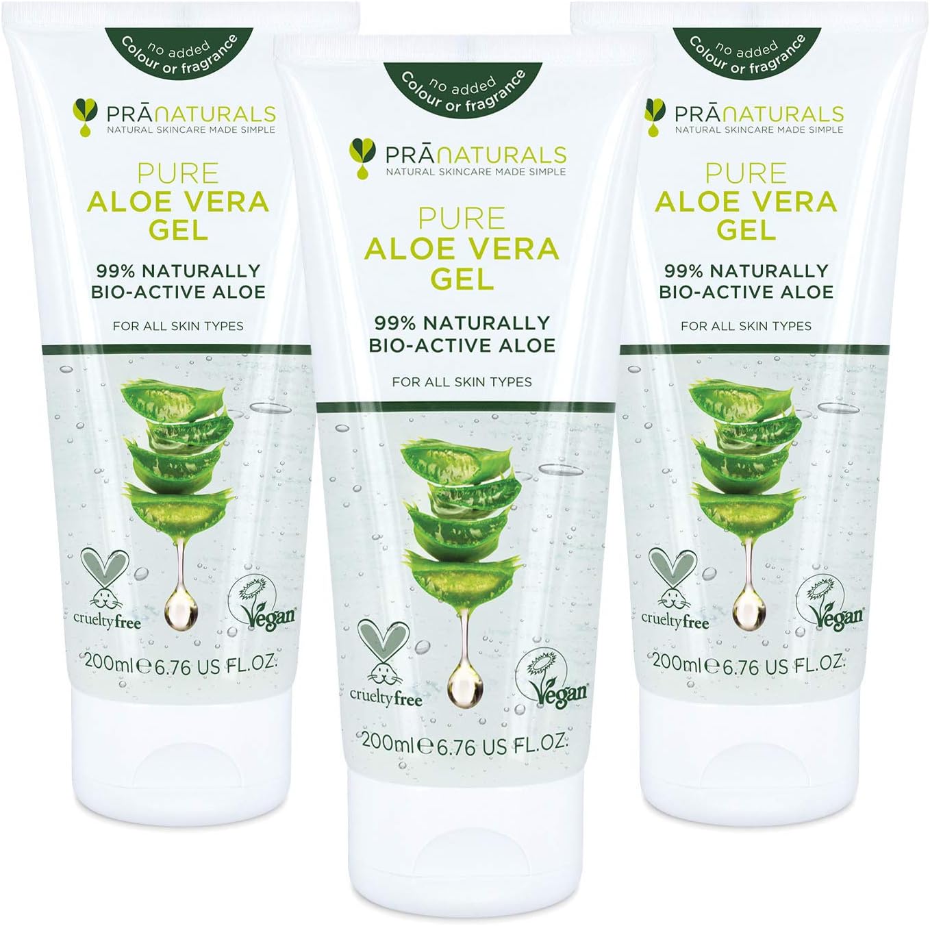 PraNaturals Pure Aloe Vera Gel 200ml – Soothing & Hydrating, Rich in vitamins, f...