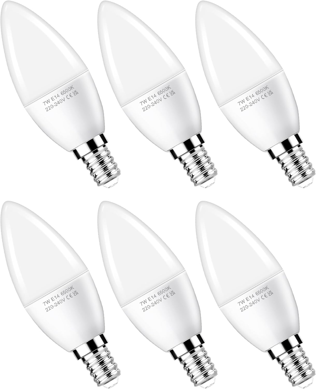 Flaspar E14 LED Candle Light Bulbs, 7W (60W Incandescent Equivalent) SES LED Can...