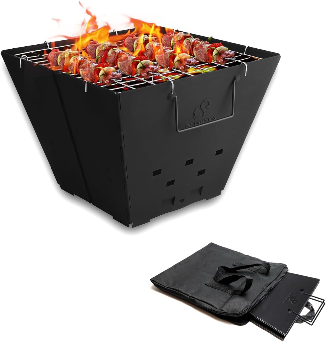Snowpea Portable Fire Pit for Camping, Collapsible Outdoor Fire Pit, Outdoor Fol...