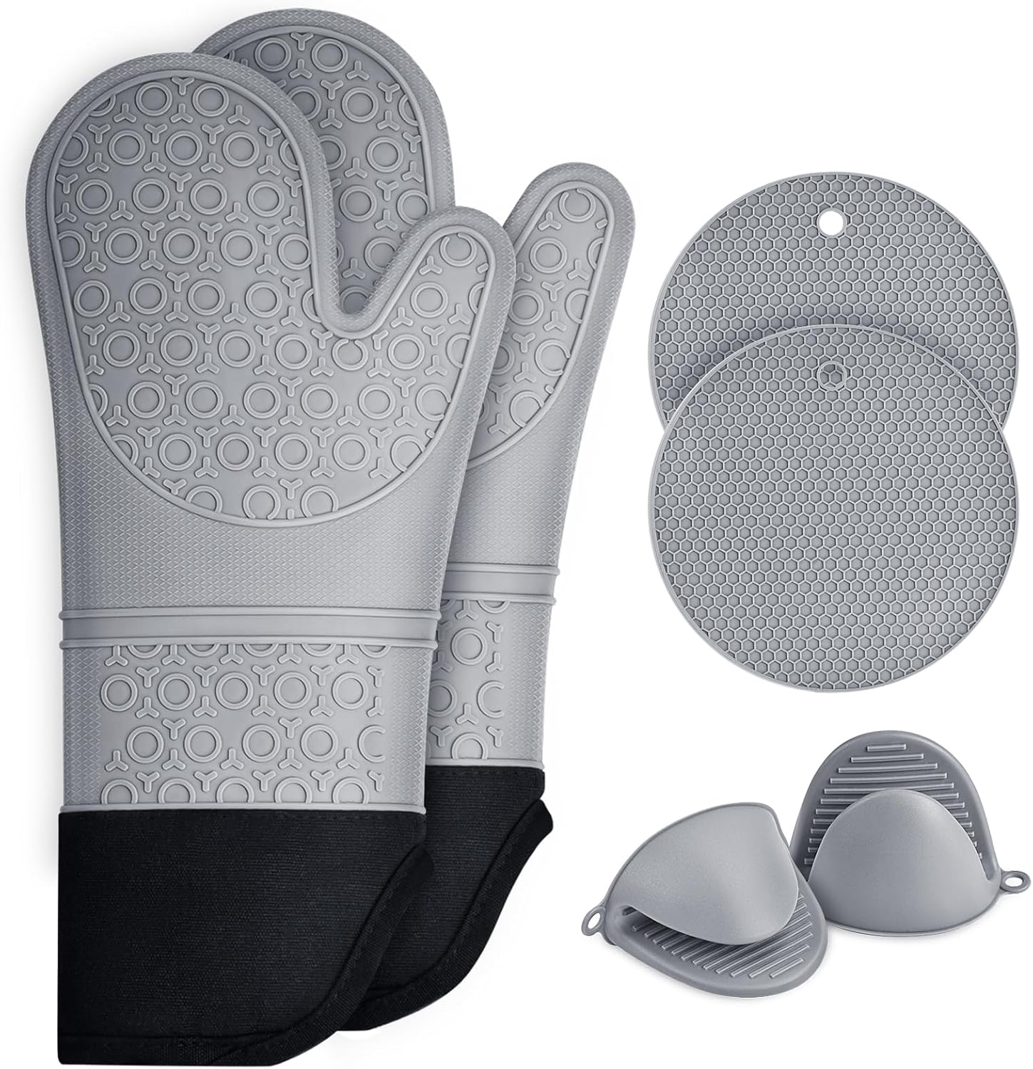 Oven Gloves, Sopito Set of 6 Silicone Oven Gloves 446°F Heat Resistant Oven Mitt...