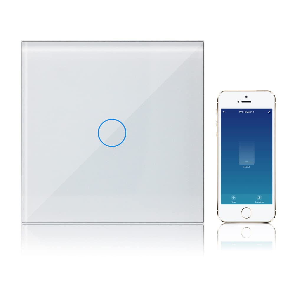 KETOTEK WIFI Smart Light Switch Touch 1 Gang 1 Way Compatible with Alexa, Single...