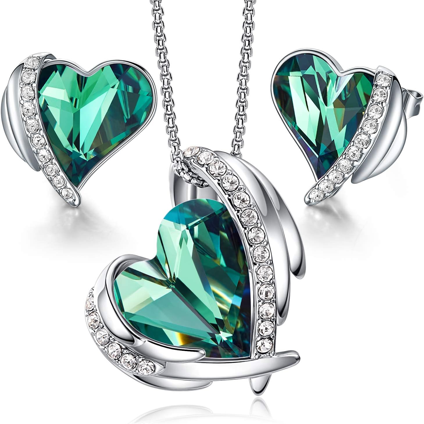 CDE Jewellery Sets Gifts for Women Heart White/Rose Gold Necklaces and Earrings...