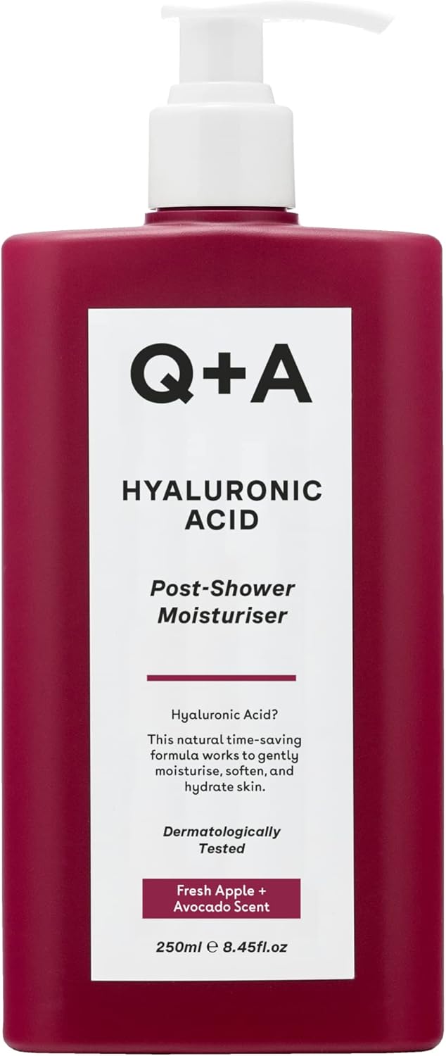 Q+A Hyaluronic Acid Post-Shower Moisturiser for Hydrating Body Care, blend of Av...