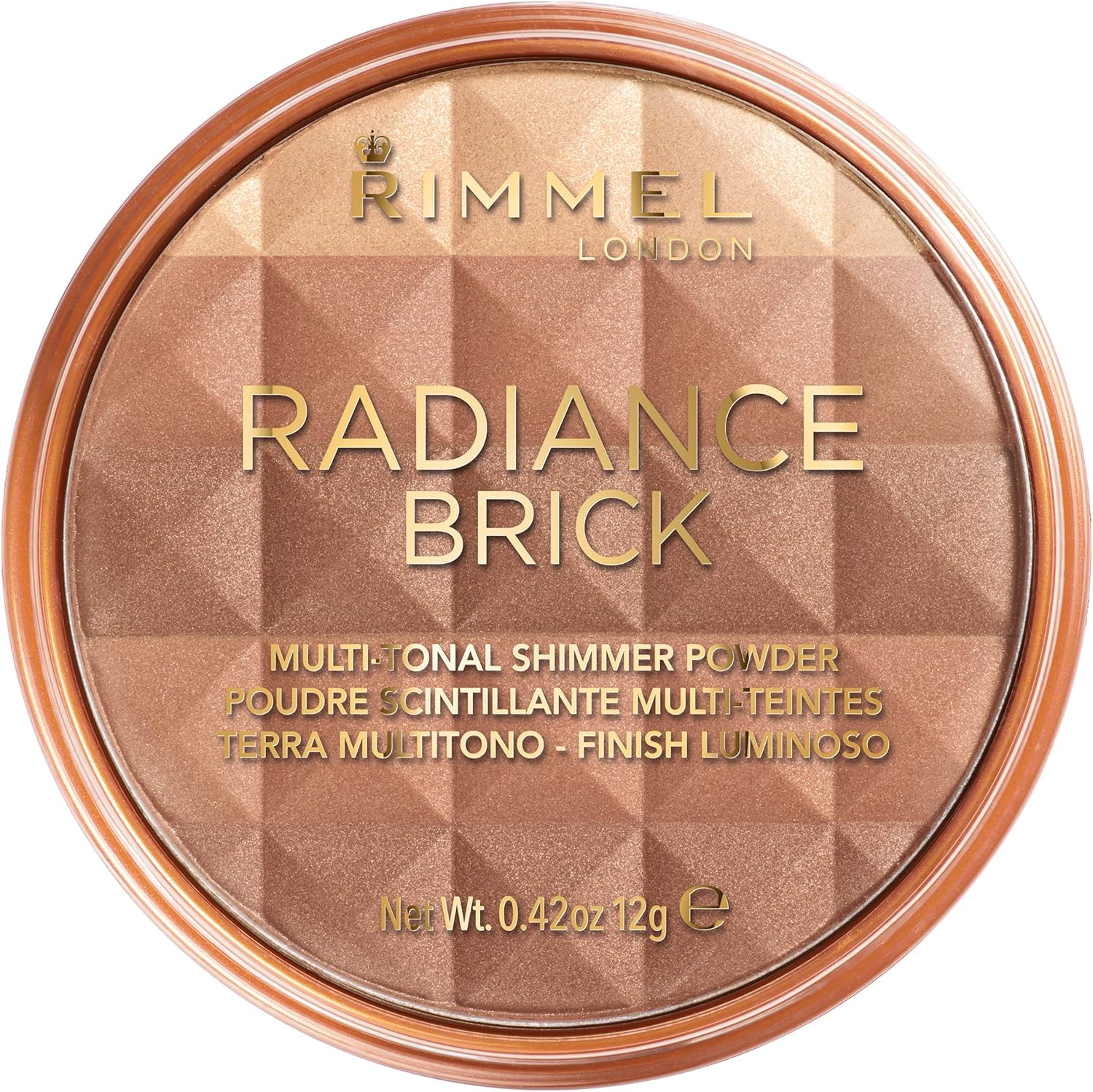 Rimmel London Radiance Shimmer Brick Pressed Bronzer, Light-As-Air Contouring Fo...