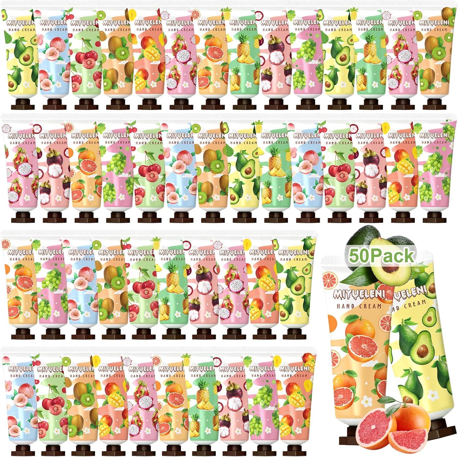 50Pack Hand Cream,Gift Set for Women, Mini Hand Cream with Natural Fruit Flavour...