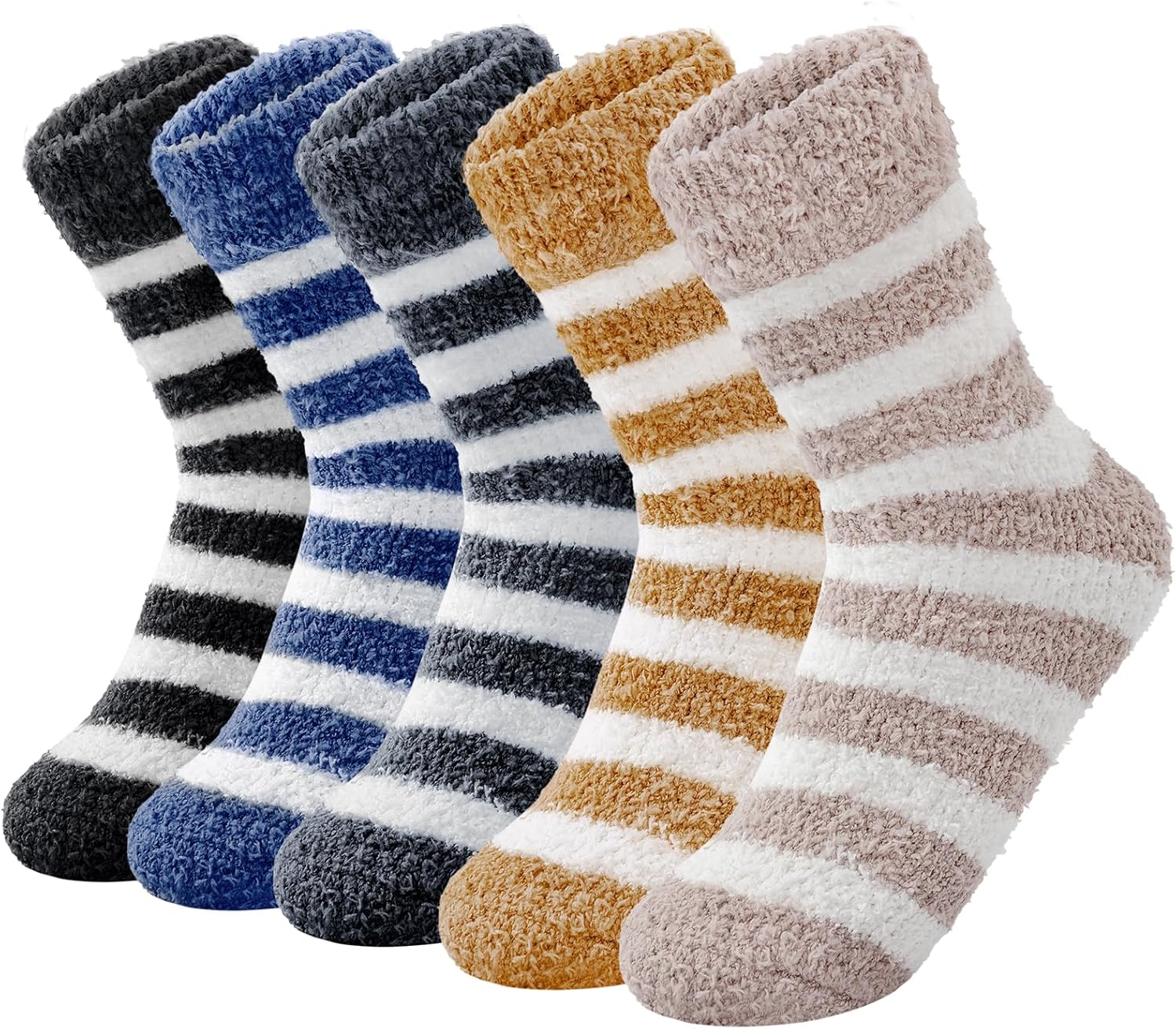 QonLou Fluffy Socks for Women 5Pairs Warm Soft Bed Socks Ladies Winter Thick Coz...