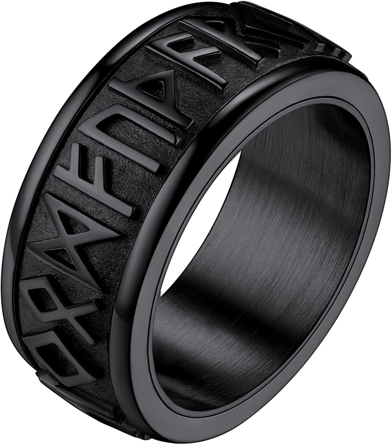 FaithHeart Spinning Viking Rings Personalised Norse Runes Fidget Ring for Anxiet...