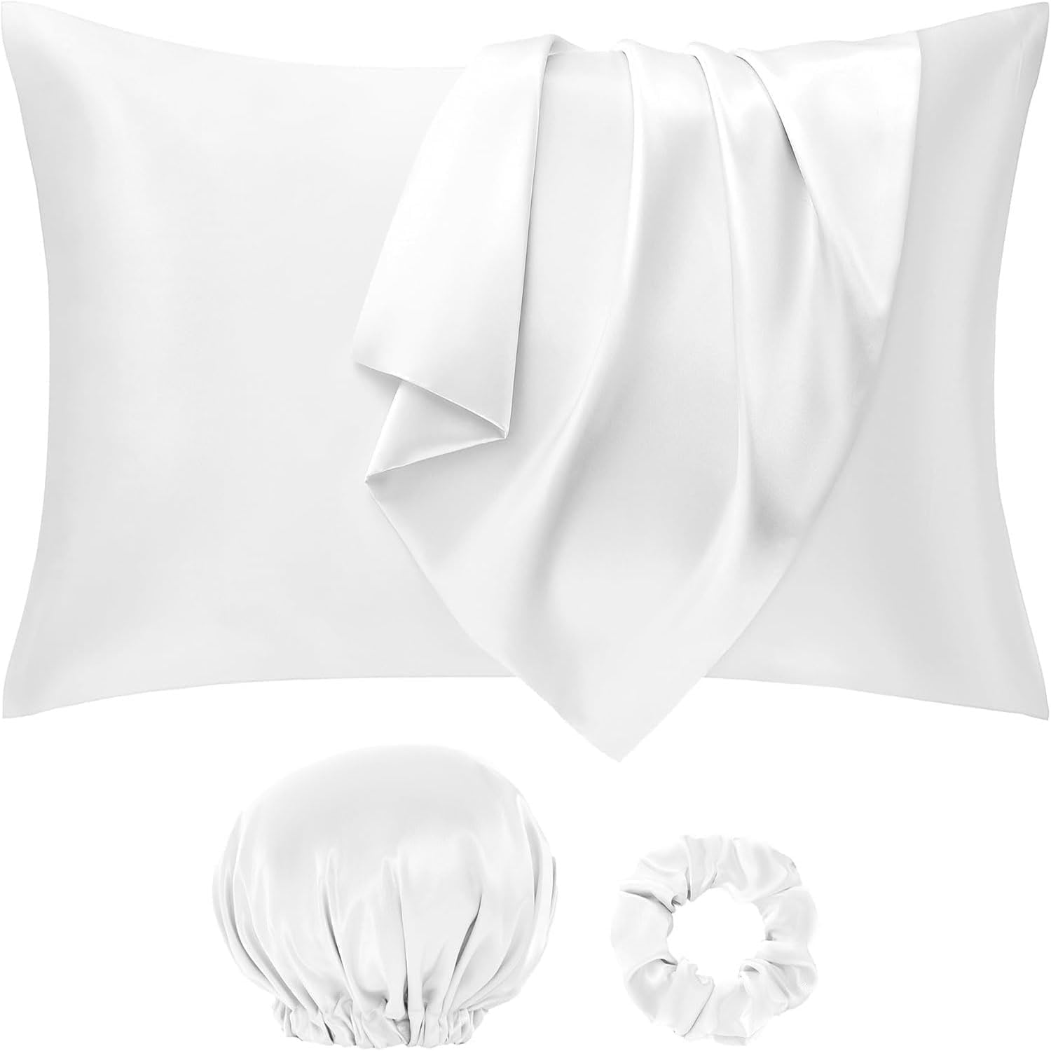 Seiwohl Silk Satin Pillowcase Soft as Silk Pillowcases for Hair and Skin White P...