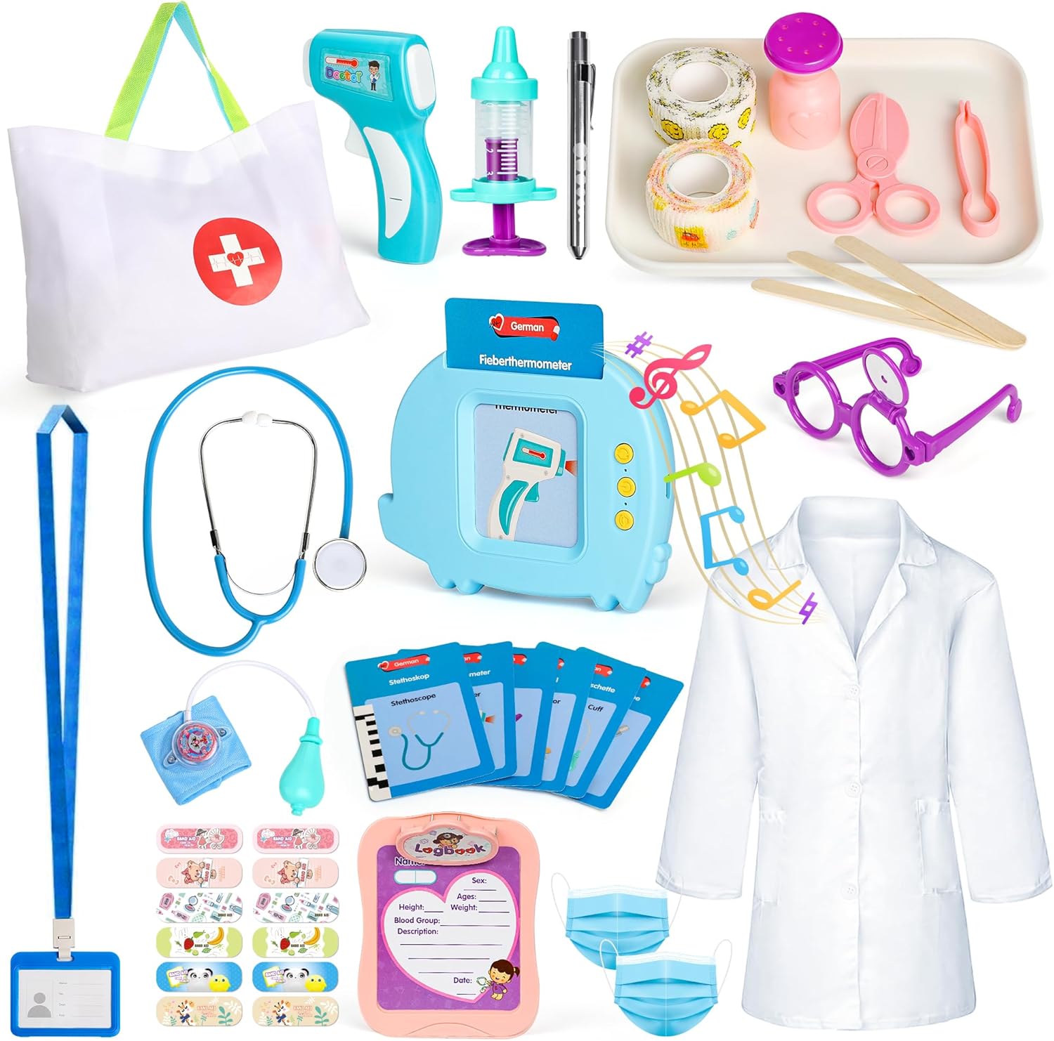 Hot Bee Doctors Set for Kids Age 3 4 5, 40 Pcs Role Play Toys for 3-5 Year Old G...