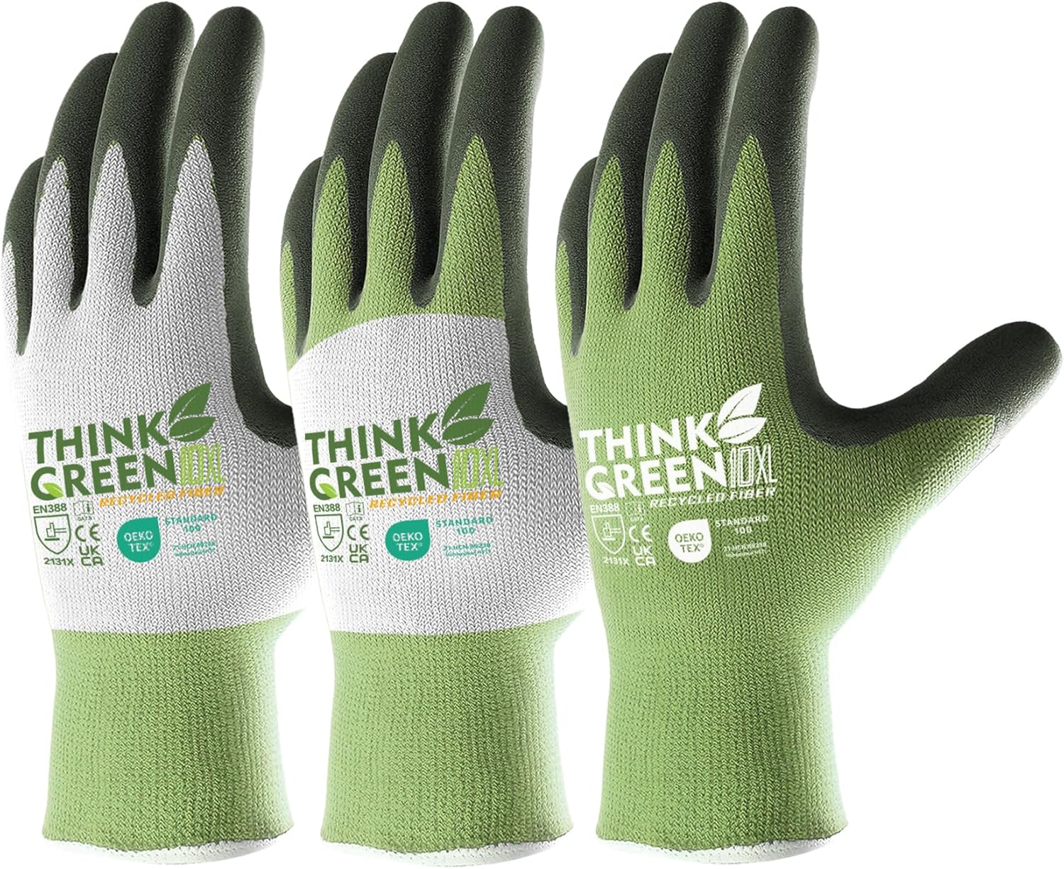 COOLJOB Gardening Gloves for Women and Men, 3 Pairs Recycled Polyester Garden Gl...