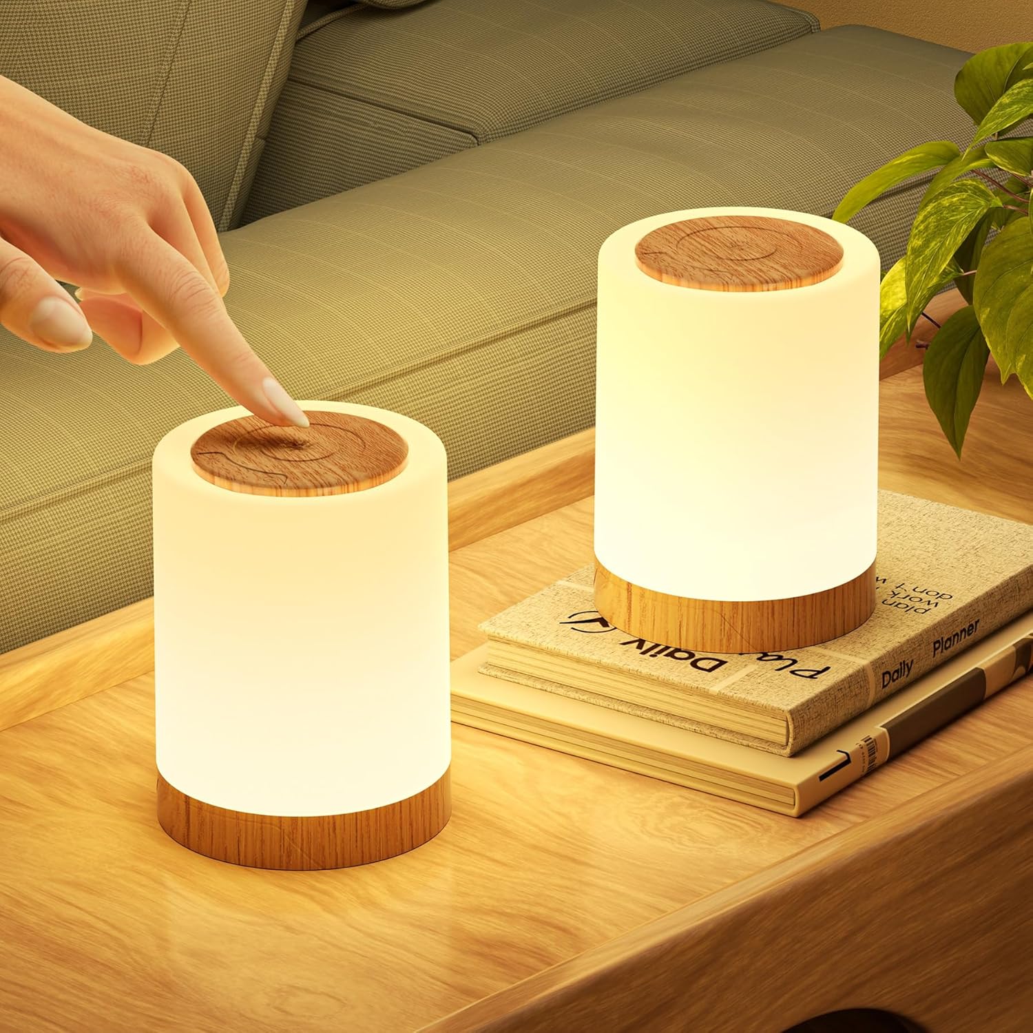 Bonsery Night Lights Kids Set of 2, LED Dimmable Touch Bedside Lamps with 256 RG...