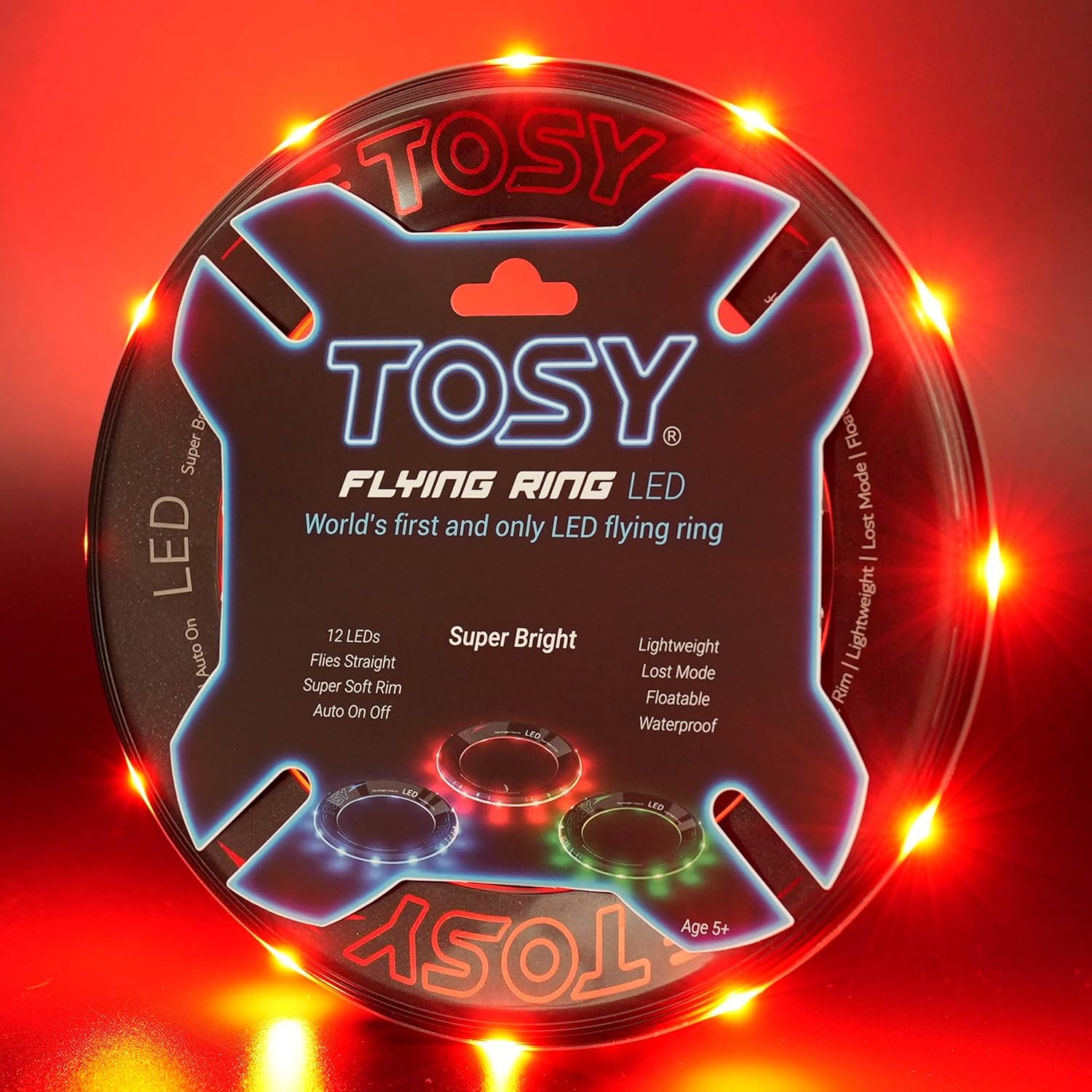 TOSY Flying Ring - 12 LEDs, Super Bright, Very Soft & Phosphorescent Rim, Auto L...