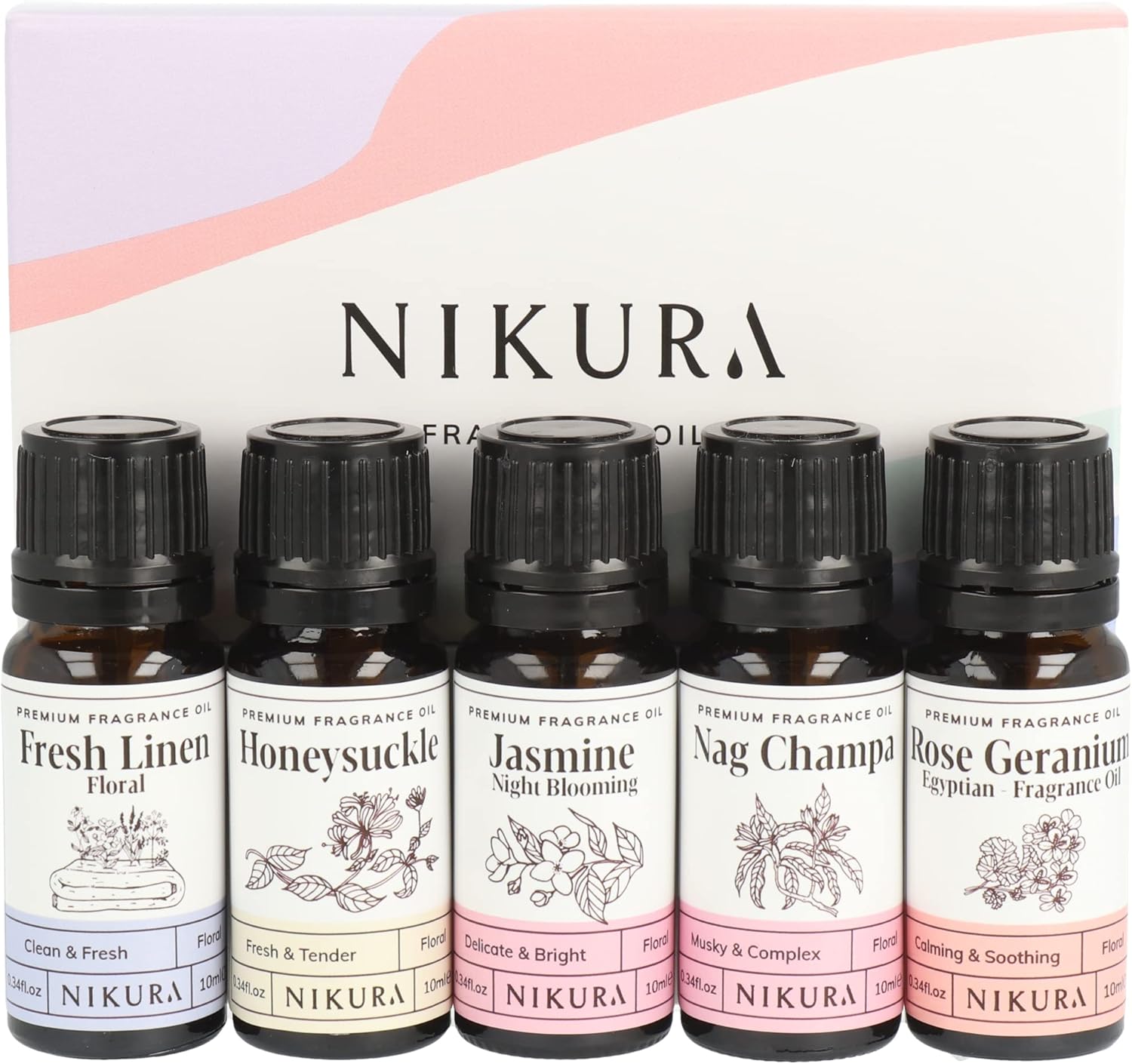 Nikura Floral Meadows Fragrance Oil Gift Set | Diffuser Oils for Oil Burners, Ho...