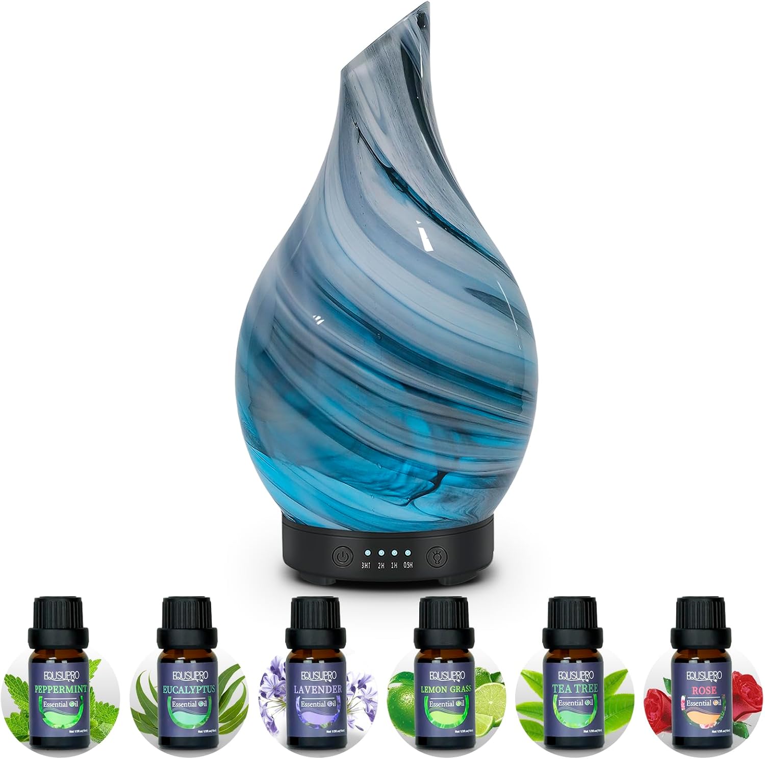 Essential Oil Diffuser 120 ML Aroma Ultrasonic Diffuser, with 6Pcs*10ml Pure Ess...