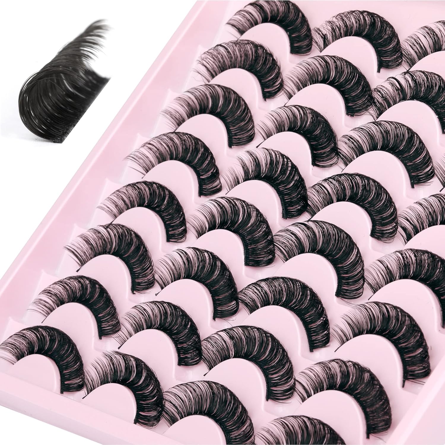 JIMIRE Russian Strip Volume Eyelashes DD Curl Fluffy False Eyelashes Look Like L...