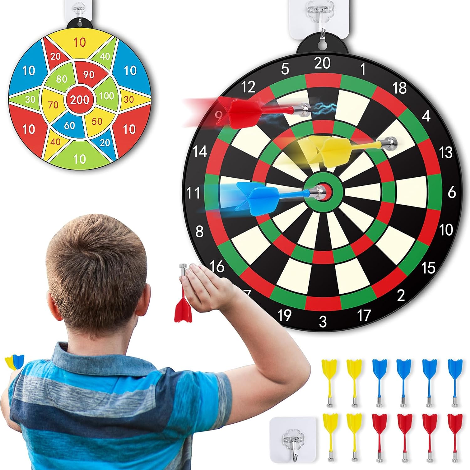 HappyKidsClub Toys for 3-12 Year Old Boys, Kids Dart Board Set Boys Toys Age 3 4...