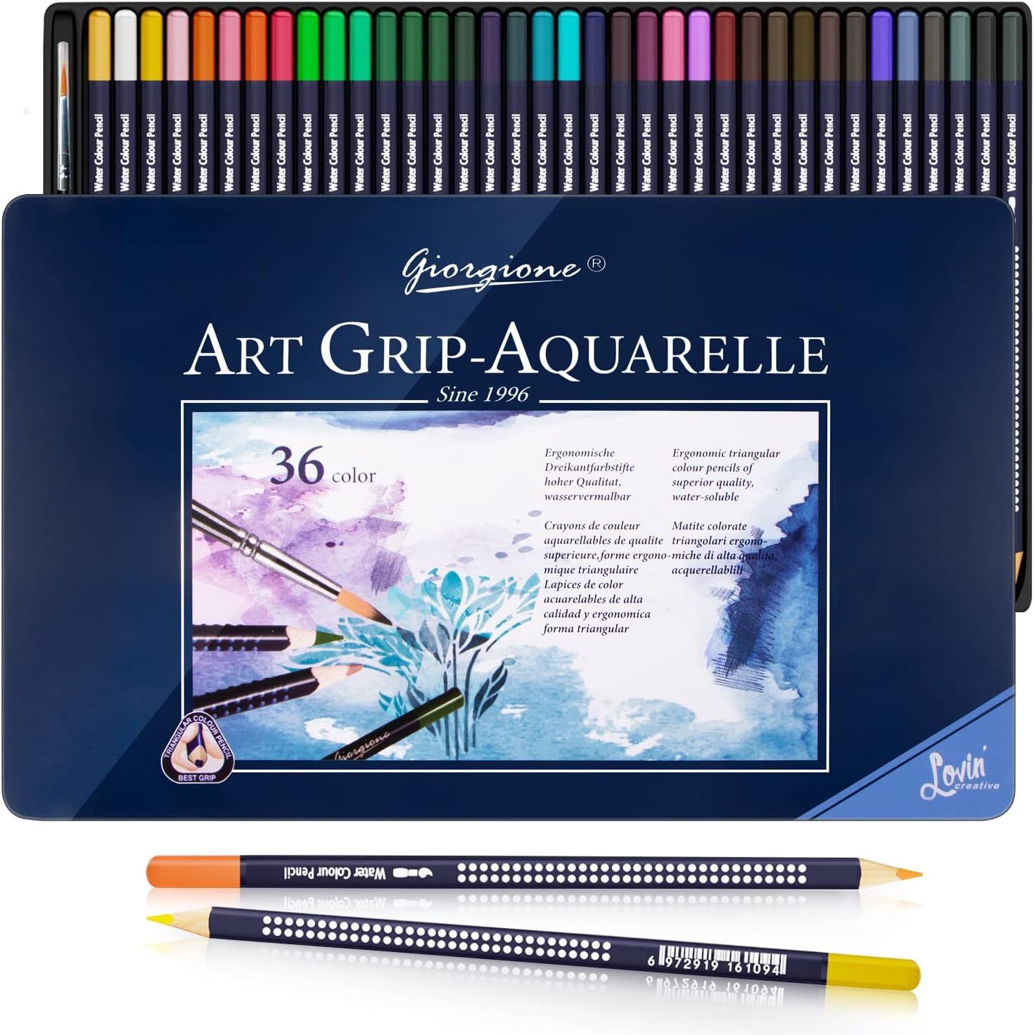Watercolour Pencils, 36 Professional Colored Penci...