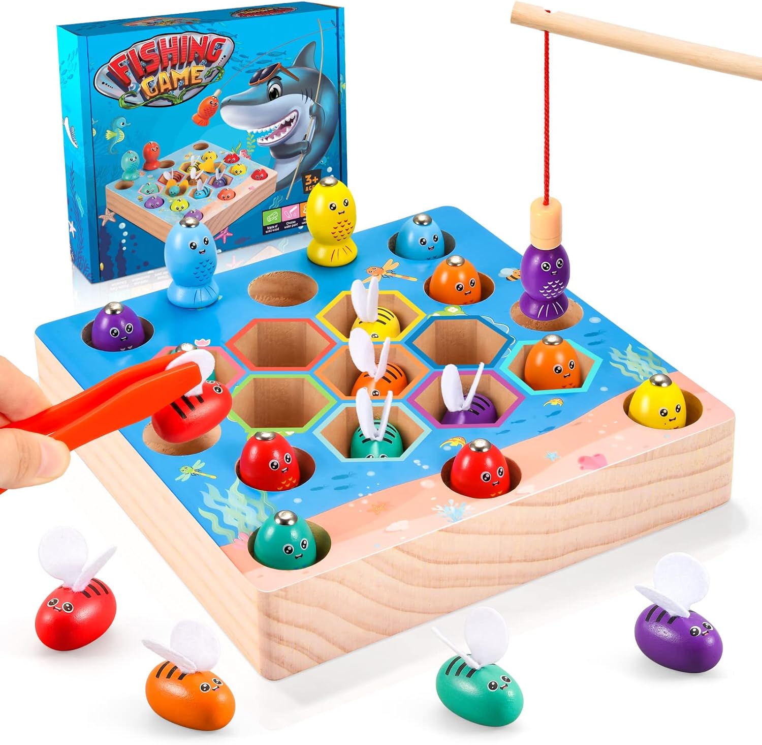 Diyfrety Toys for 2 3 4 5 Year Old Boy Girl Kids, Montessori Wooden Toys Gifts f...