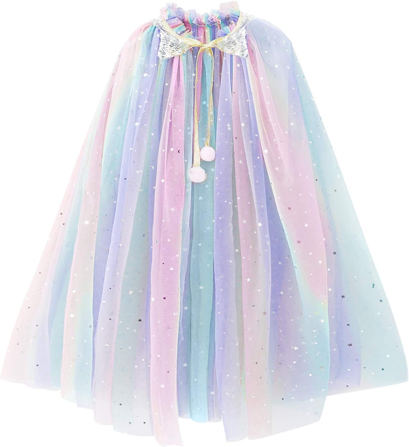 PHOGARY Princess Cape Colorful Princess Cloak, Princess Fancy Dress Halloween Co...