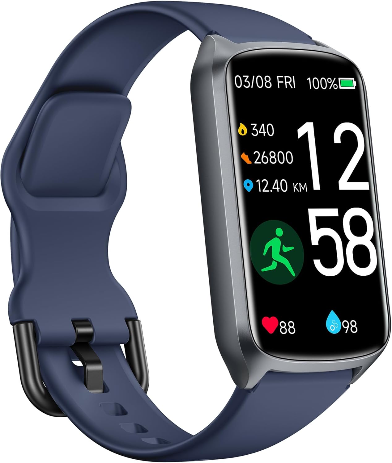 Health Fitness Tracker with 24/7 Heart Rate, Blood Oxygen, Blood Pressure, Sleep...