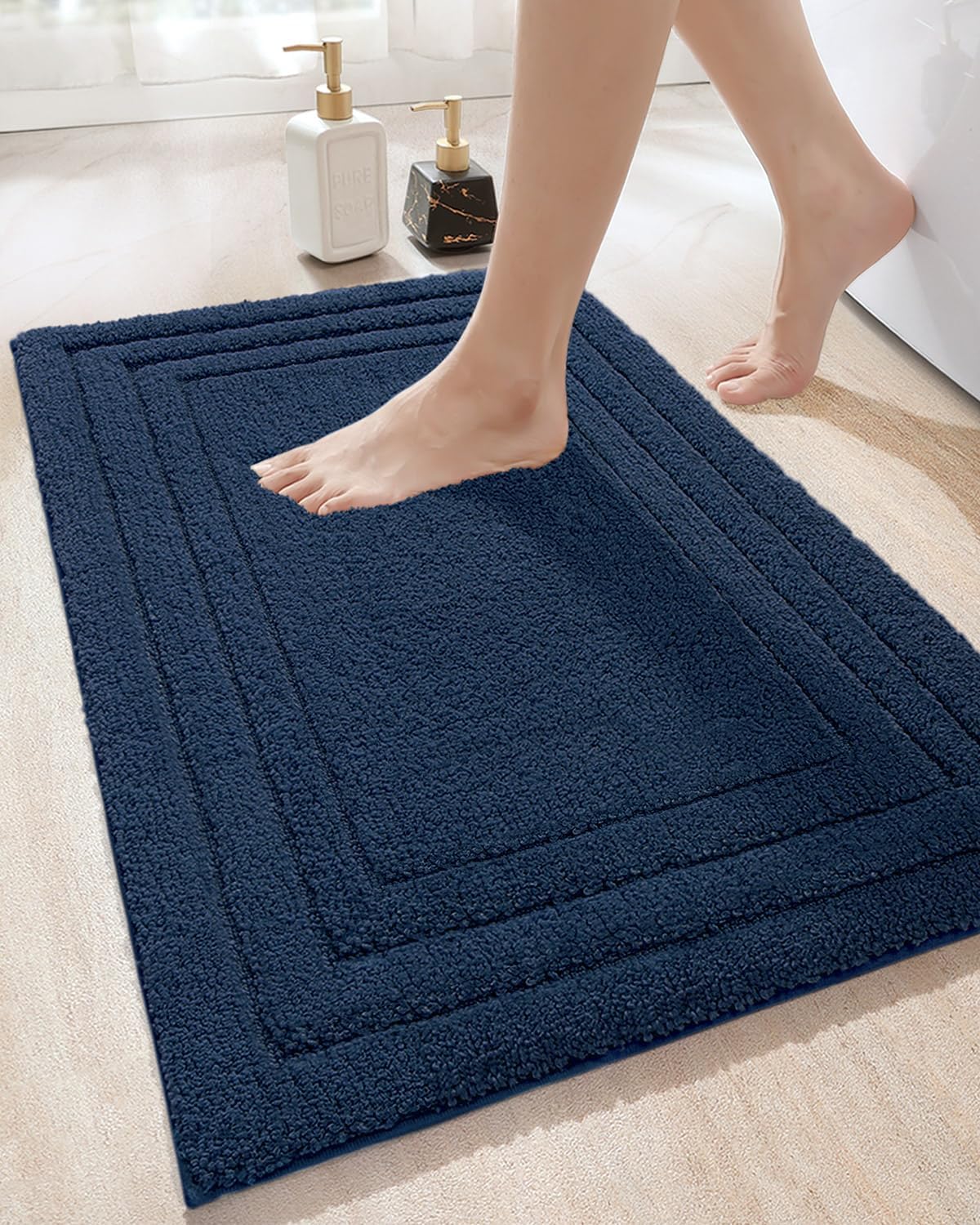 DEXI Bathroom Rug Mat, Ultra Soft Absorbent Bath Mats for Bathroom, Shower Floor...