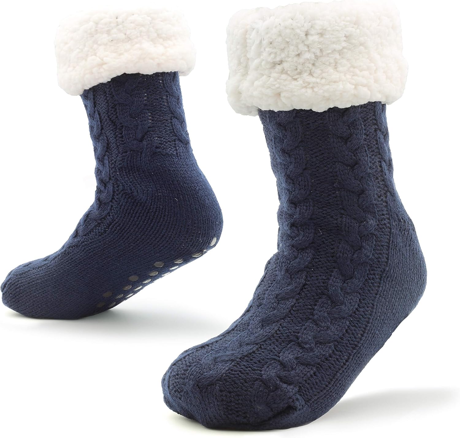 CityComfort Mens Slippers Socks, Warm Fluffy Non Slip Socks, Gifts For Men One S...