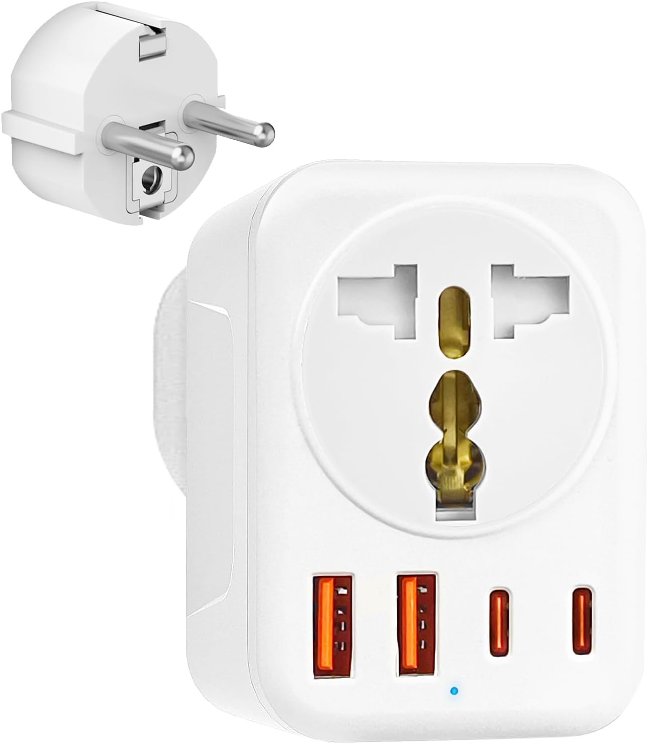 Loydia European Plug Adaptor, 5 in 1 UK to European Plug Adapter with 2USB & 2US...