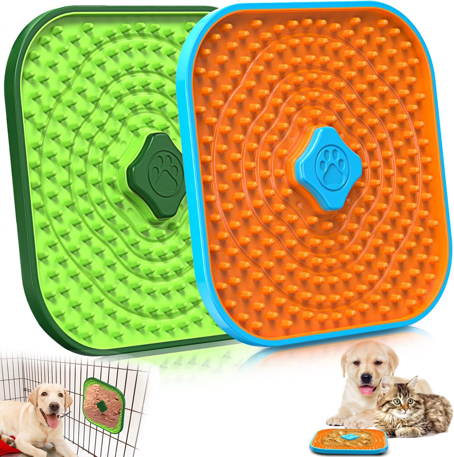 HOPET Licking Mat for Dogs, Dog Crate Lick Mats Slow Feeder,Dog Cage Training To...