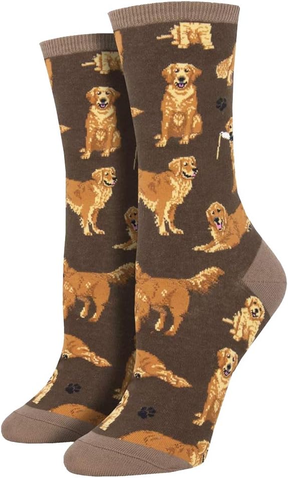 Socksmith Women's Golden Retrievers 9-11 Brown-wnc1878