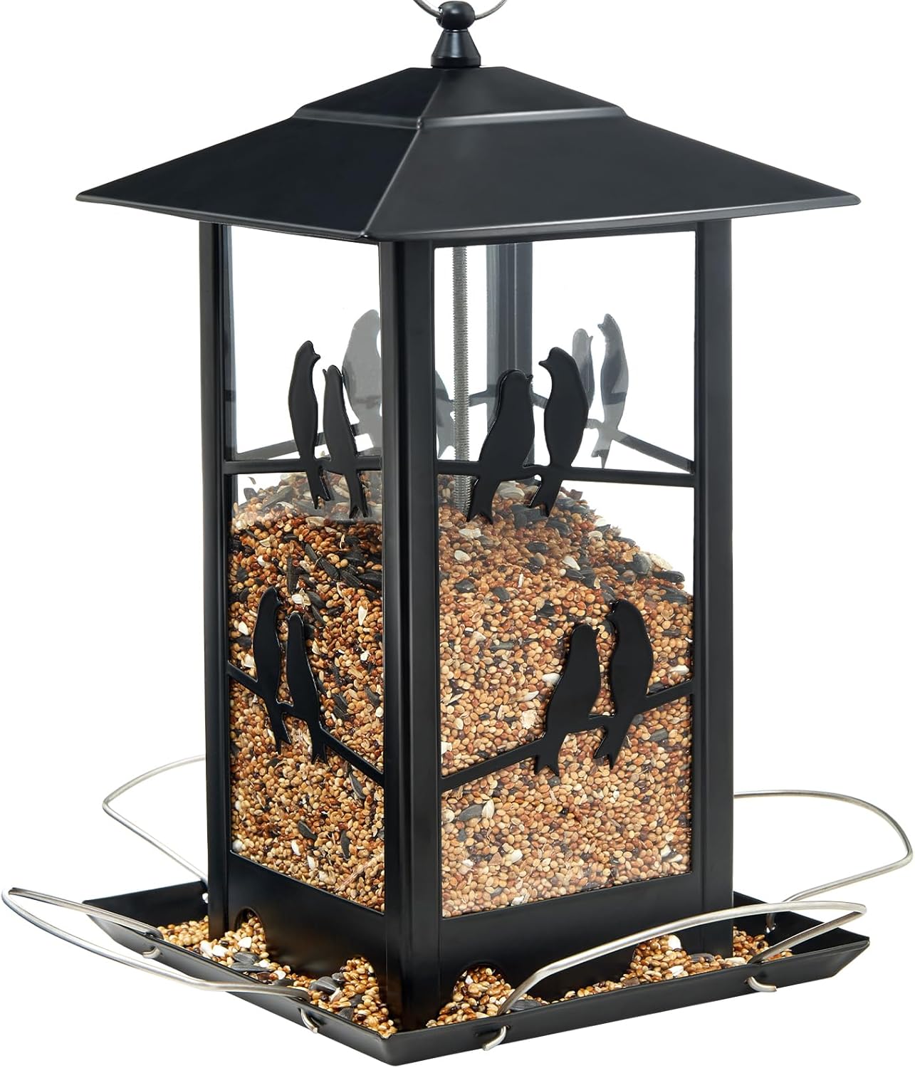 Bird Feeder, Vivace Bird feeders for Outdoors Hanging Metal Bird Feeder with Per...