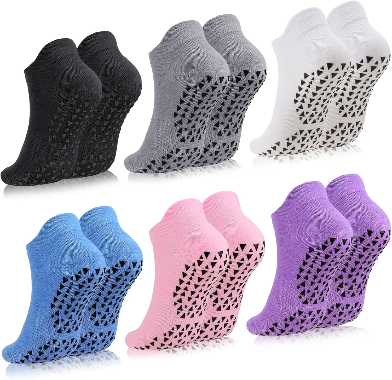 Ultrafun 6 Pairs Grip Pilates Socks for Women Non Slip Yoga Socks for Barre Ball...