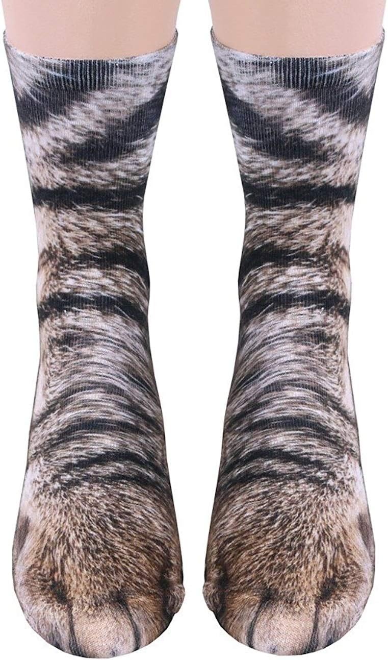 Animal Paws Socks - Funny 3D Animal Socks Crazy Cat Tiger Dog Paw Crew Socks Nov...