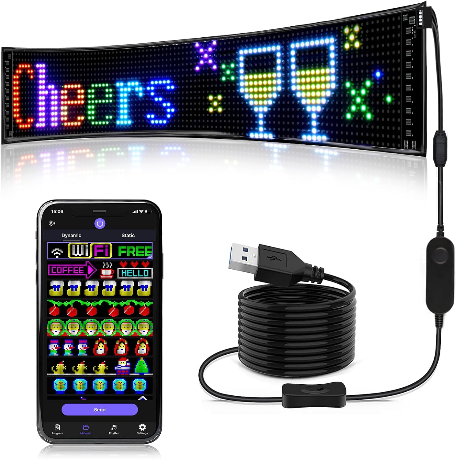 Devil Eyes Light for Cars,Programmable LED Sign,LED Sign for Car,Bluetooth APP C...