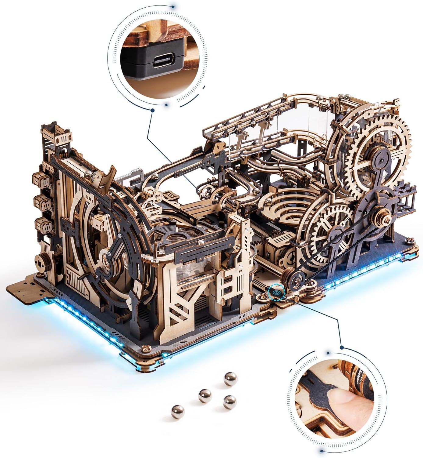 RoWood 3D Puzzles for Adults,3-in-1 Combination Set,Wooden Puzzles for Adults Ma...