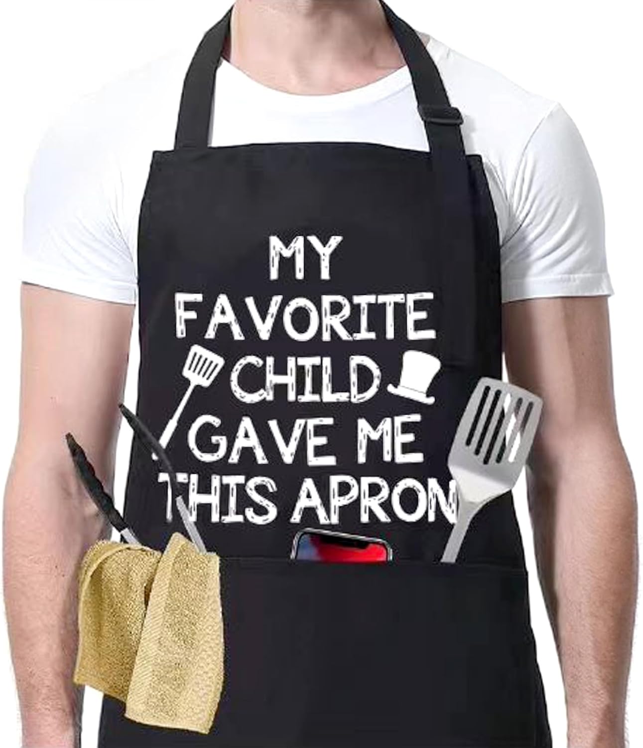 ONFAON Funny Apron for Men Women, Father's Day Gifts, Gifts for Mom,Birthday Gif...