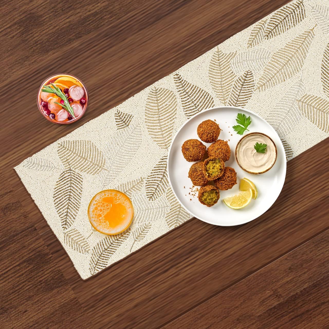 Lightnpro Beaded Table Runner 36 Inch, Glitz Table Runner, Decorative Farmhouse...