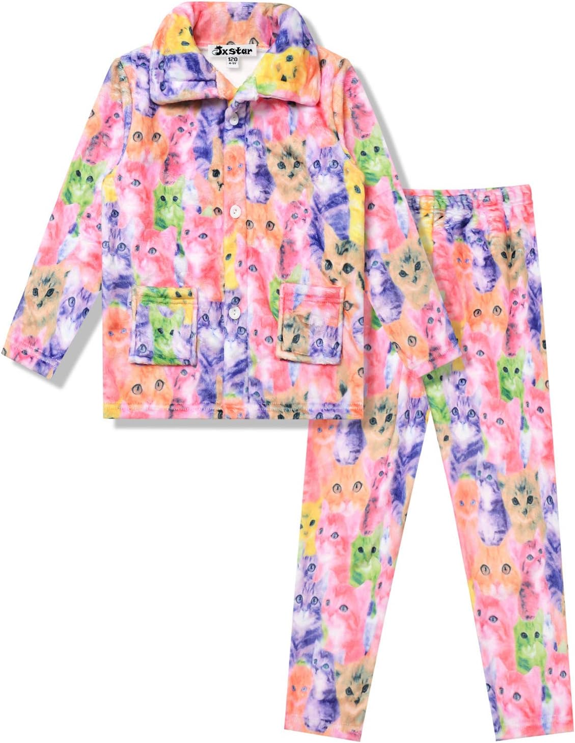 Jxstar Plush Fleece Pajamas Pj Set Warm Winter Fall Sleepwear Soft Tops Pants 6-...