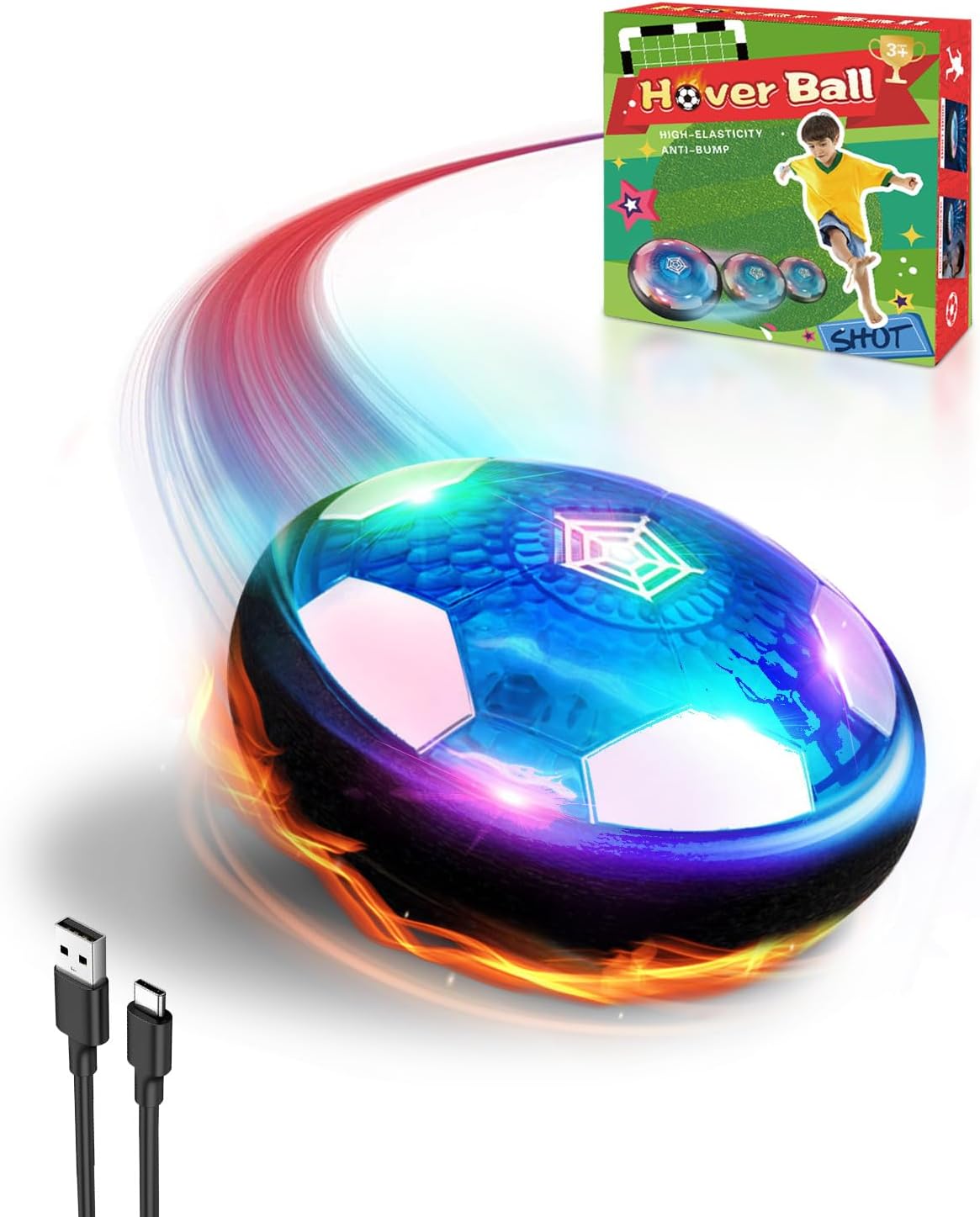 Lulizar Led Hover Football, Rechargeable Hover Football Gifts for boys, Air Powe...