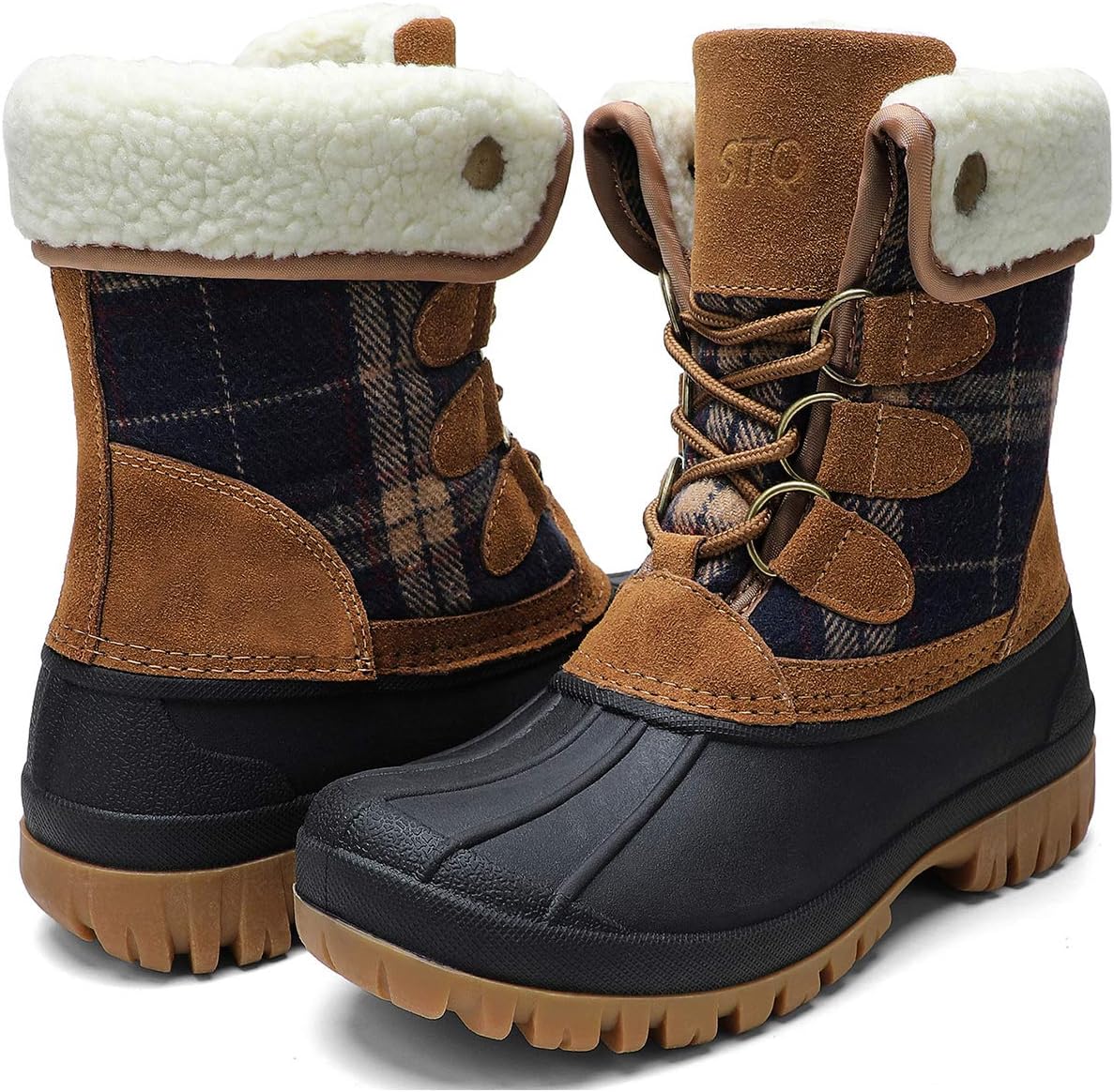 STQ Womens Winter Duck Boots Waterproof Cold Weather Snow Boots 9 Antique Navy T...