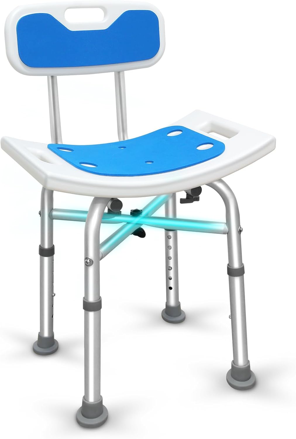 Bcareself Shower Stool with Back Heavy Duty Shower Chair for Inside Shower 500lb...