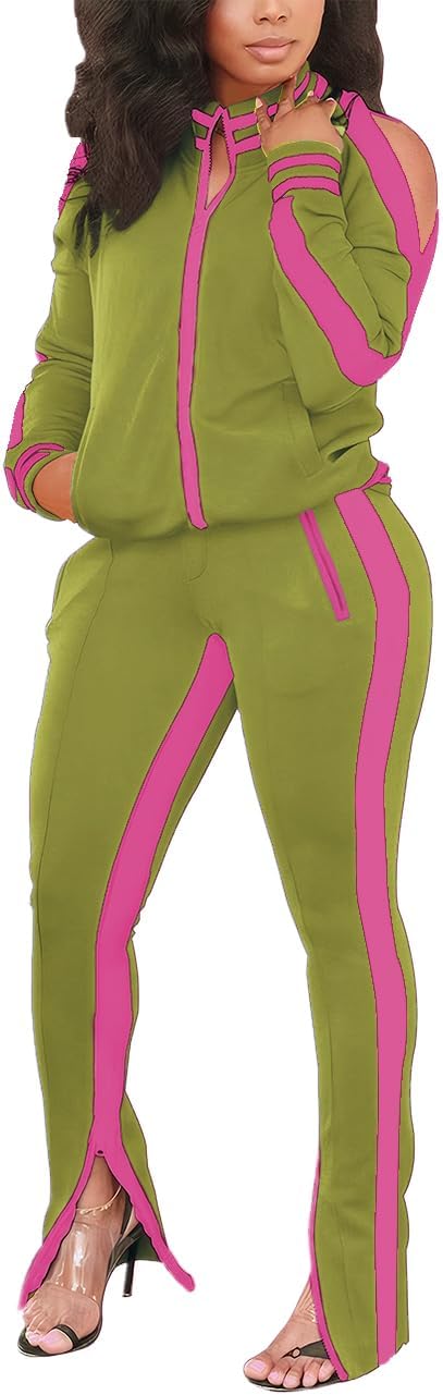 TOPONSKY Women Casual 2 Piece Outfit Long Pant Set Sweatsuits Tracksuits Large C...