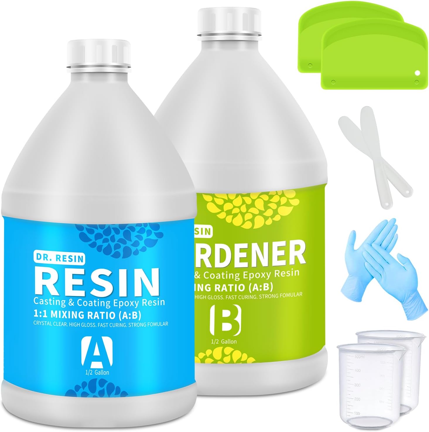 Clear Epoxy Resin Art Resin 1 Gallon Kit 2 Part Epoxy Kit Clear Jewelry Resin wi...