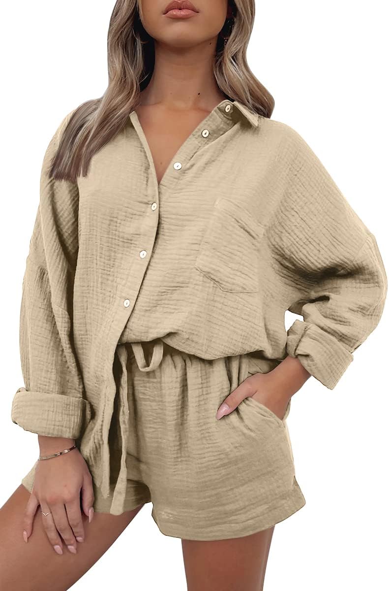 AUTOMET 2 Piece Sets For Women Lounge Wear Matching Two Piece Pajama Fashion Ove...