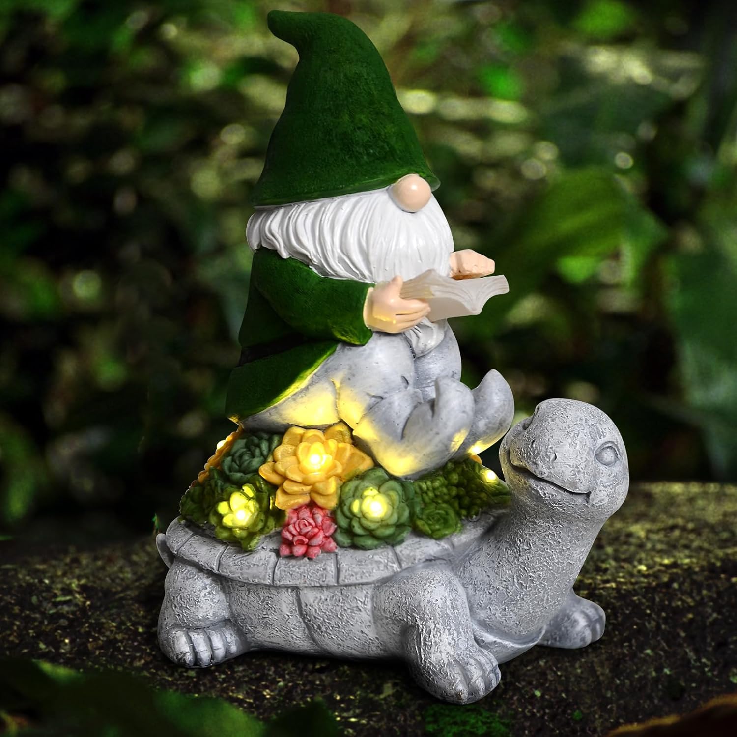 JOBOSI Dwarfs Solar Light Garden Decor Yard Decor Turtle Decor Santa Claus Turtl...